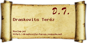 Draskovits Teréz névjegykártya